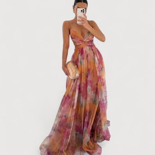 VALENTINA | VESTIDO LARGO FLORAL