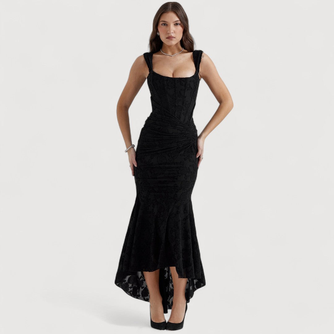 ELVA | VESTIDO MINIMALISTA CON CAÍDA ASIMÉTRICA
