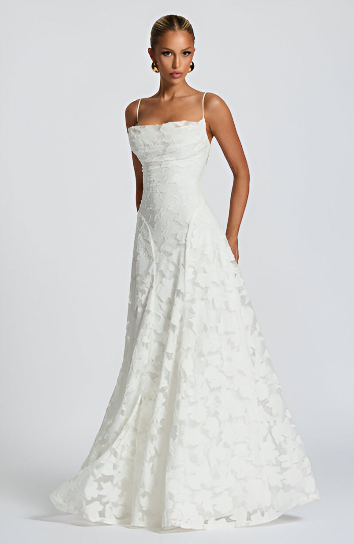 Francisa™ | Vestido longo com corpete de renda