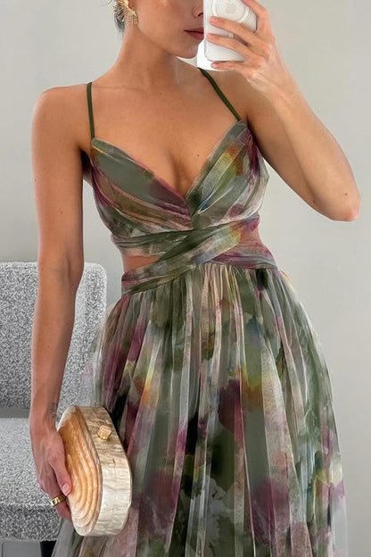 Giselle - Maxi vestido encantador con estampado floral