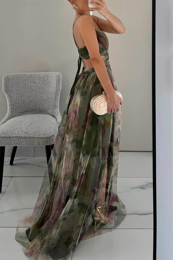 Giselle - Maxi vestido encantador con estampado floral