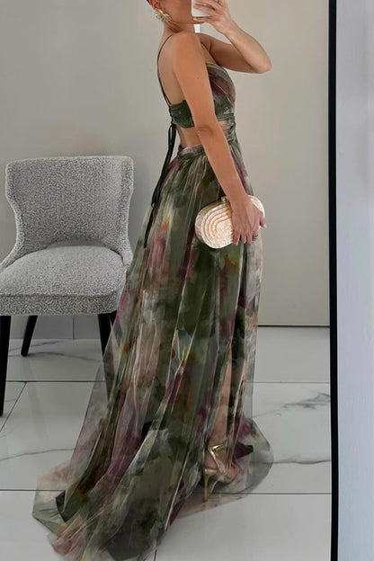 Giselle - Maxi vestido encantador con estampado floral