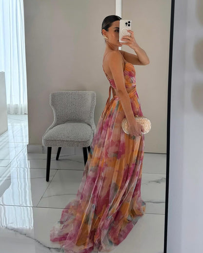 Giselle - Maxi vestido encantador con estampado floral