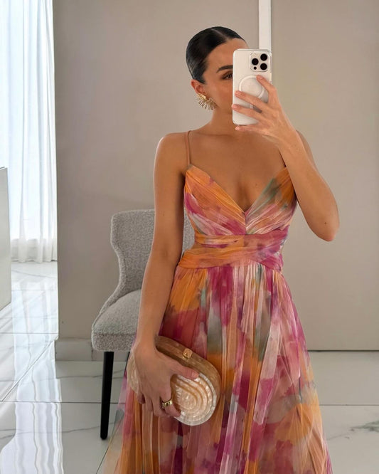 Giselle - Maxi vestido encantador con estampado floral