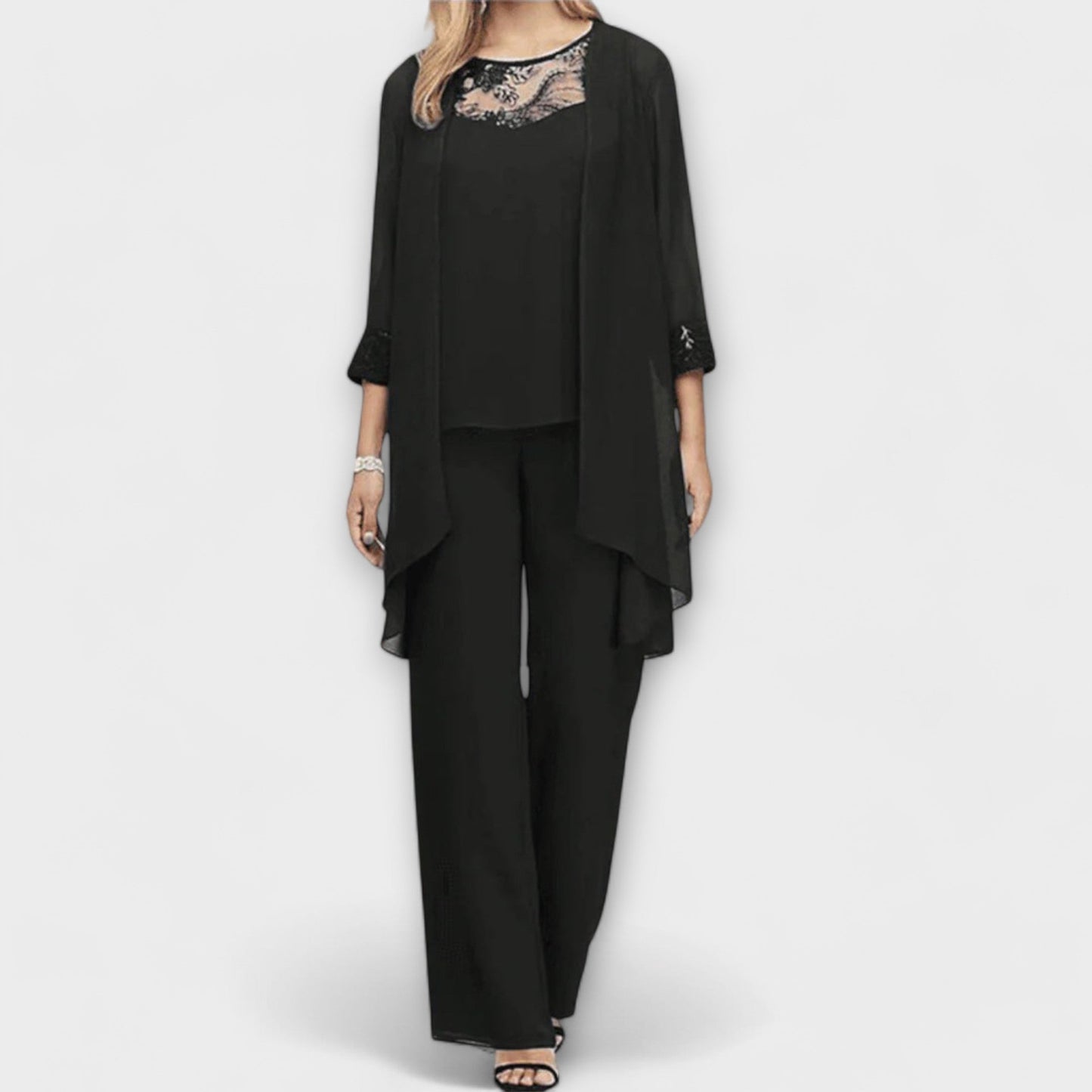 Constanza - Conjunto de Malha de 3 Peças com Cardigan