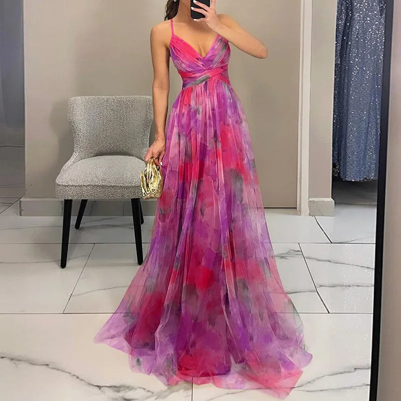 Giselle - Maxi vestido encantador con estampado floral