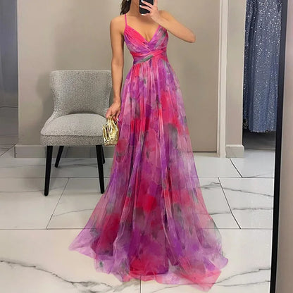 Giselle - Maxi vestido encantador con estampado floral