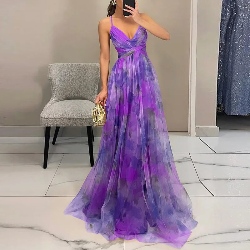 Giselle - Maxi vestido encantador con estampado floral